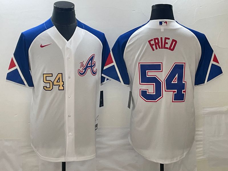 Men Atlanta Braves #54 Fried White City Edition 2024 Nike MLB Jersey style 4->new york mets->MLB Jersey